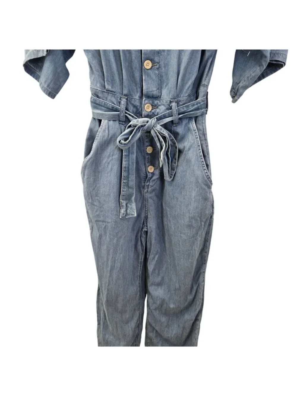 NWOT Free People Marley Chambray Denim Jumpsuit Size XS - Picture 7 of 9